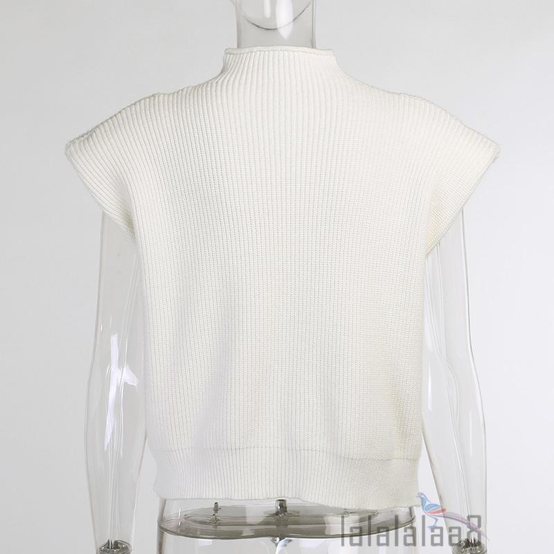 Áo nữ tay ngắn cổ cao màu trơn thời trang thanh lịch