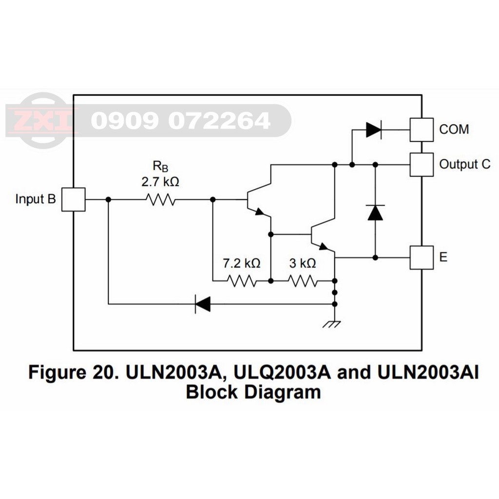 ULN2003 chip đệm đảo(hộp_5con)