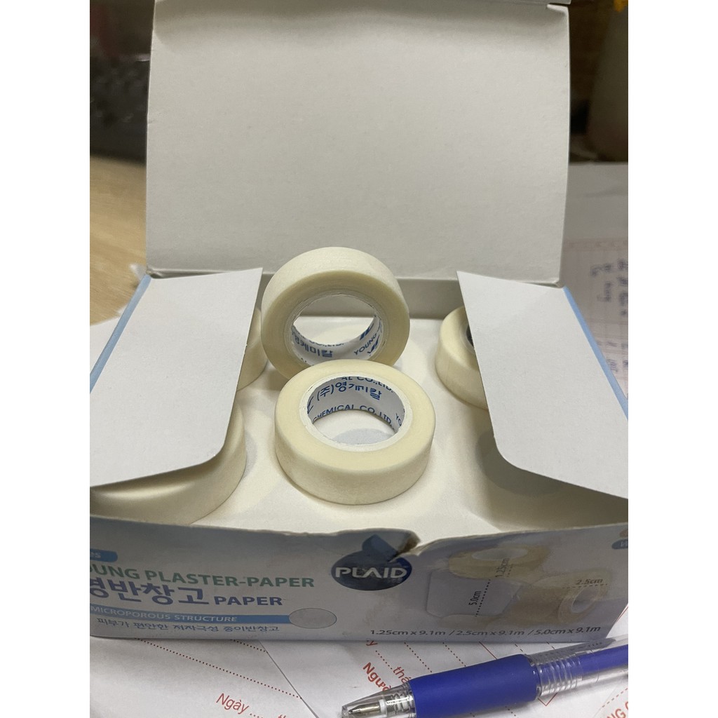 Băng dính giấy trắng Hàn Quốc, khổ 1,25cm