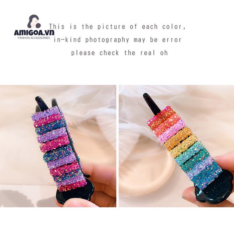 Kẹp Tóc Họa Tiết Cầu Vồng Dễ Thương Thời Trang Cho Nữ