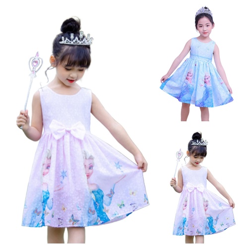 Cô Gái Váy Tutu Váy Không Tay Công Chúa Aisha 3-10 Tuổi Cho Trẻ Em Nơ Cổ Tích