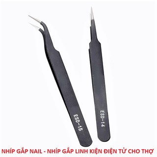 Bộ 2 Nhíp Gắp Linh Kiện Điện Tử Gooi ( 1 Cong - 1 Thẳng )