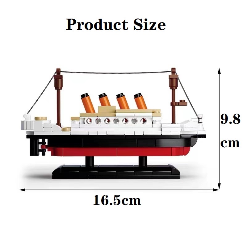 194Pcs Bộ Lắp Ráp Mô Hình Tàu ed Titanic Cho Bé
