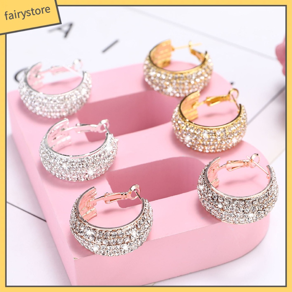 Hoa tai đính đá kiểu dáng sang trọng dành cho nữ