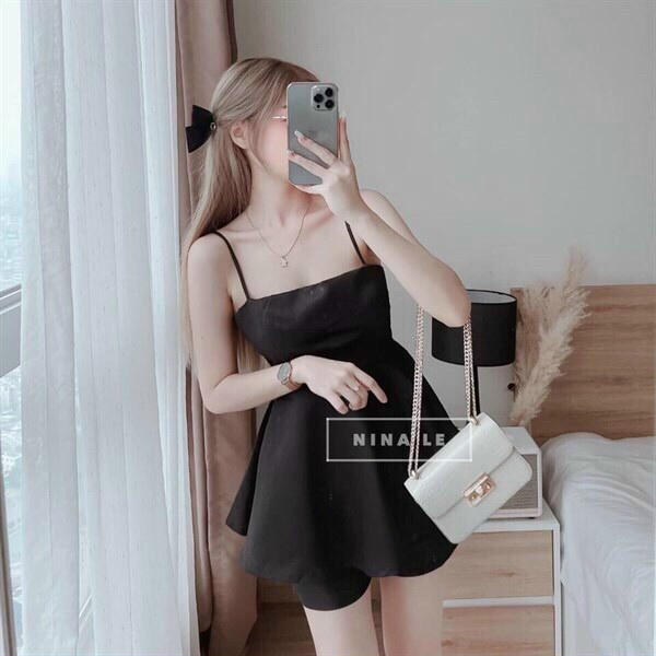 Đồ bộ nữ dễ thương, set đồ nữ đi chơi cá tính với quần short ngắn kèm áo tà xòe 2 dây hở lưng cá tính