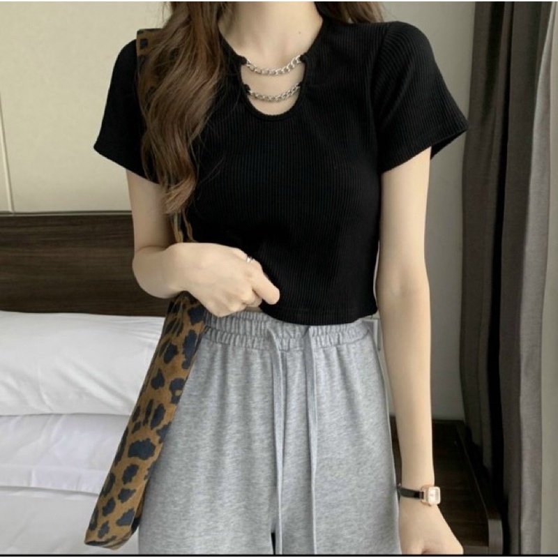 ÁO KIỂU CROPTOP DÂY XÍCH NGỰC TN🎊