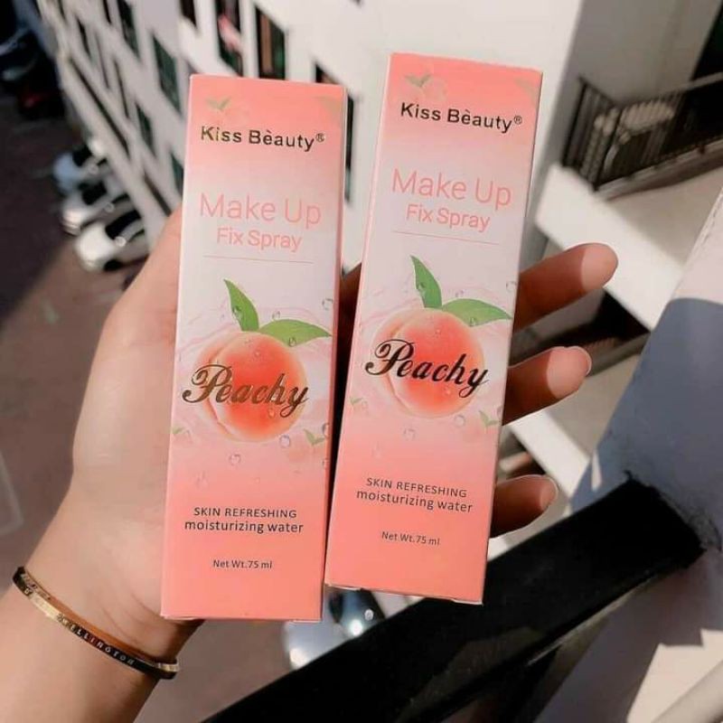 🍑🍑[CHÍNH HÃNG] XỊT KHOÁNG ĐÀO KISS BEAUTY MAKEUP FIX SPRAY PEACH 75ML 🍑🍑 | BigBuy360 - bigbuy360.vn