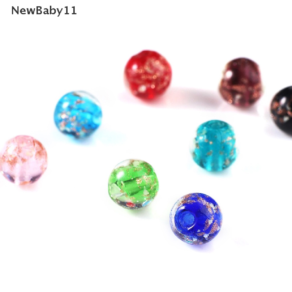 Set 10 Hạt Thủy Tinh Tròn 10mm Phát Sáng Dùng Làm Trang Sức Thủ Công DIY