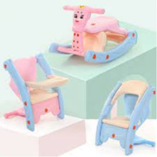 Ghế ăn dặm kiêm ghế bập bênh, ghế ngồi chơi đa năng cho bé có nhạc có đèn kết hợp 3 trong 1