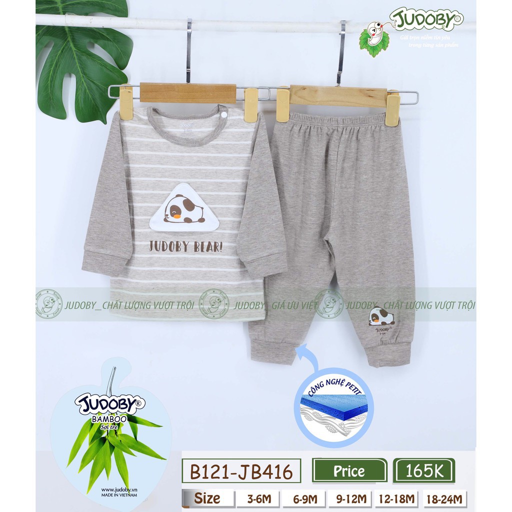 Judoby - Bộ cài vai dài tay chất Bamboo mỏng BT+BG (6-24M) JB416