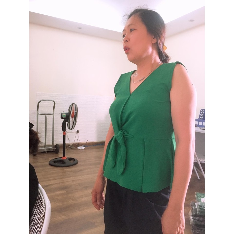 [Mã WARUN10 giảm 10K đơn 99K] Áo Kiểu Nữ Thắt Nơ Chất Đũi | BigBuy360 - bigbuy360.vn