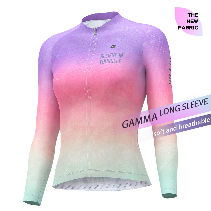 Áo Thể Thao Tay Dài Trọng Lượng Nhẹ Thoáng Khí Màu Gradient Thời Trang Cho Nữ