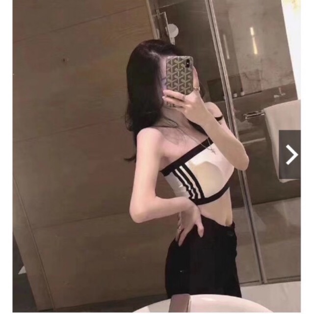 Áo Bra Quây Đúc Su Trơn Không Dây kẻ sọc 8008