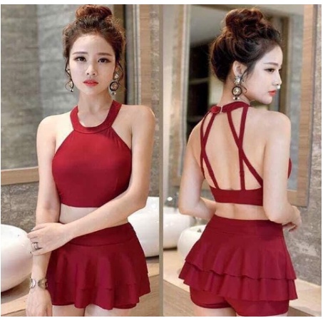 Đồ bơi nữ Đồ tắm biển dạng váy dễ thương phong cách Hàn Quốc KONKUN MS67