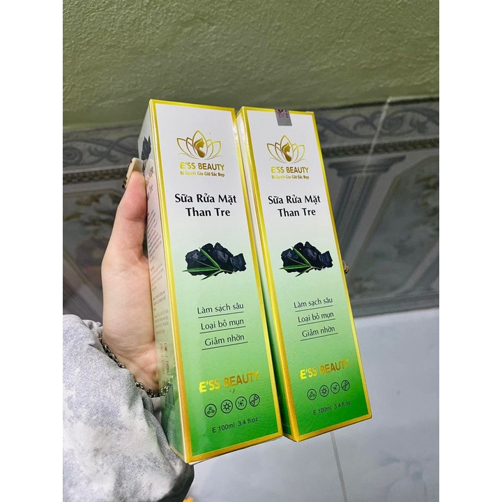 Sữa rửa mặt tạo bọt than tre, Làm sạch sâu, Loại bỏ mụn đầu đen, Mụn cám, Giảm nhờn 100ml
