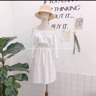 🌈Đầm trễ vai dây rút mặc 2 kiểu (kèm ảnh thật)