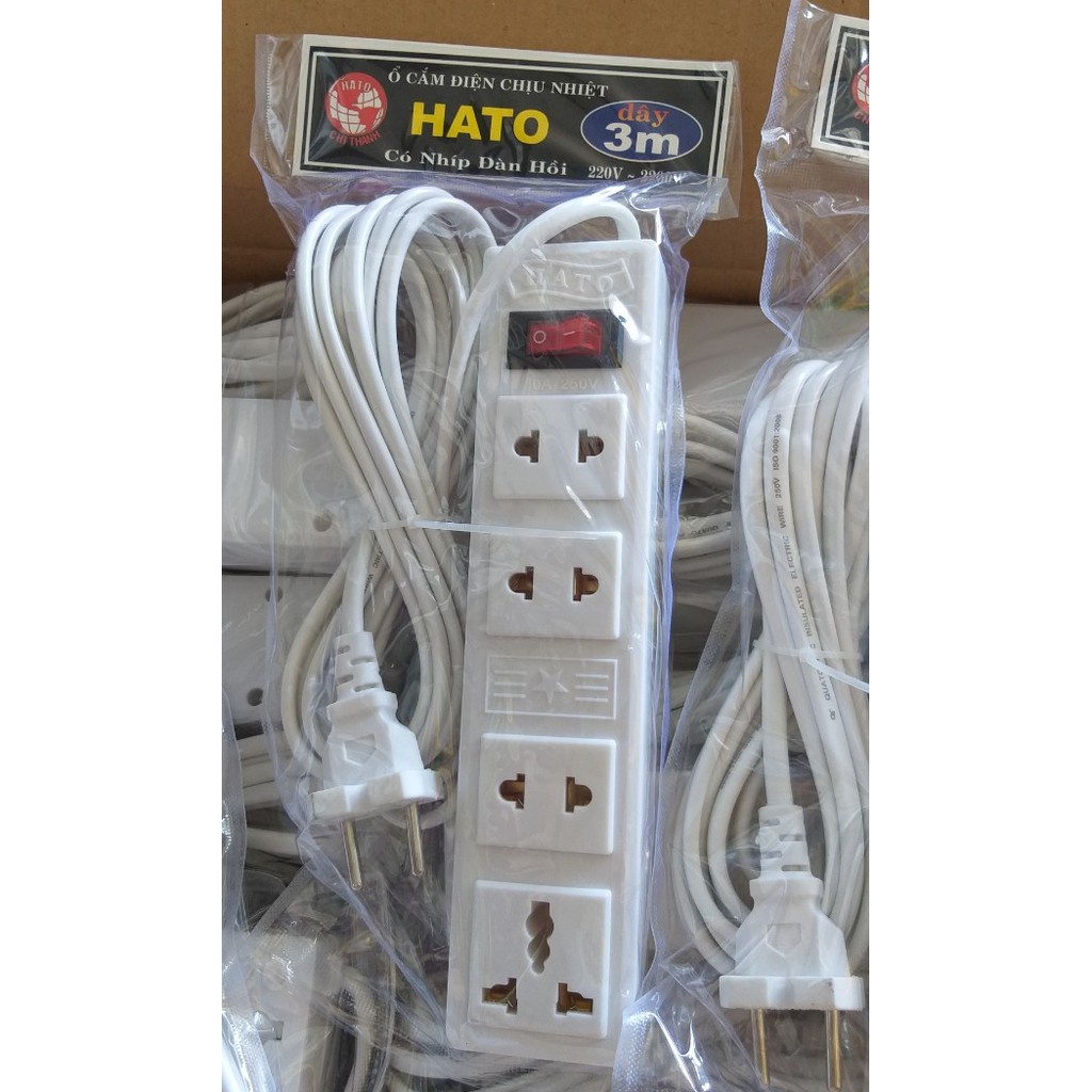 Ổ ĐIỆN HATO - 4 LỖ 1 CÔNG TẮC