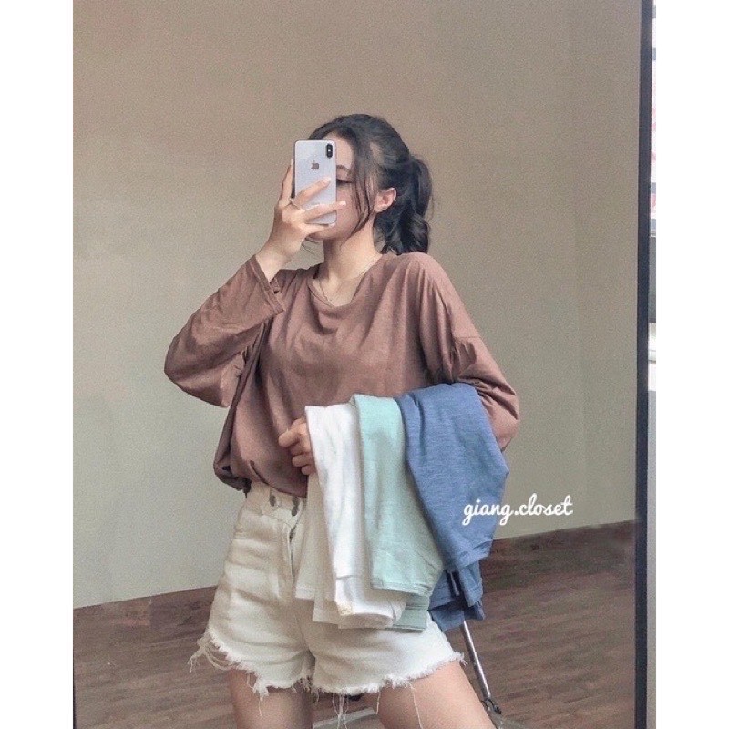 [Hàng sẵn] Áo thun trơn cổ tròn tay suông cotton xước 2MONDAY