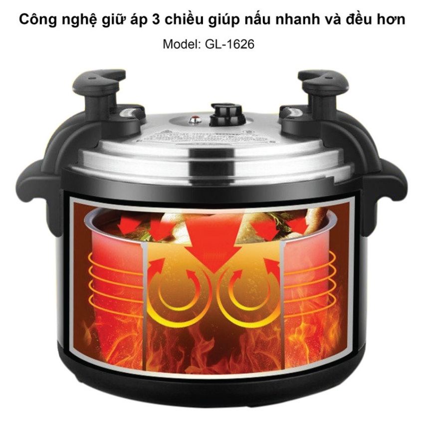 Nồi áp suất điện dung tích từ 6 lít đến 17 lít bẳng điều kiển bằng tiếng việt dùng cho gia đình, nhà hàng, quán ăn...