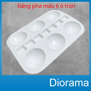 bảng pha màu . khay pha màu ô tròn