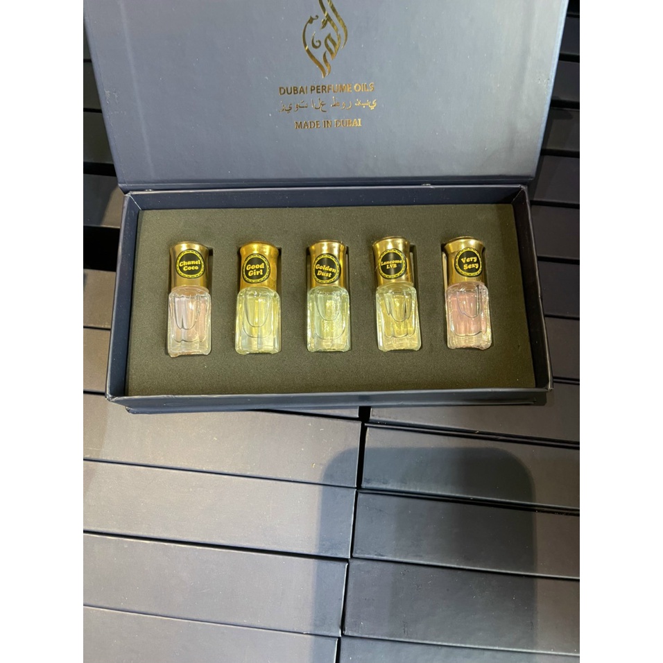 Set 5 Chai Tinh Dầu Nước Hoa Dubai Hương Thơm Đa Dạng Quyến Rũ Dài Lâu CHO NAM VÀ NỮ
