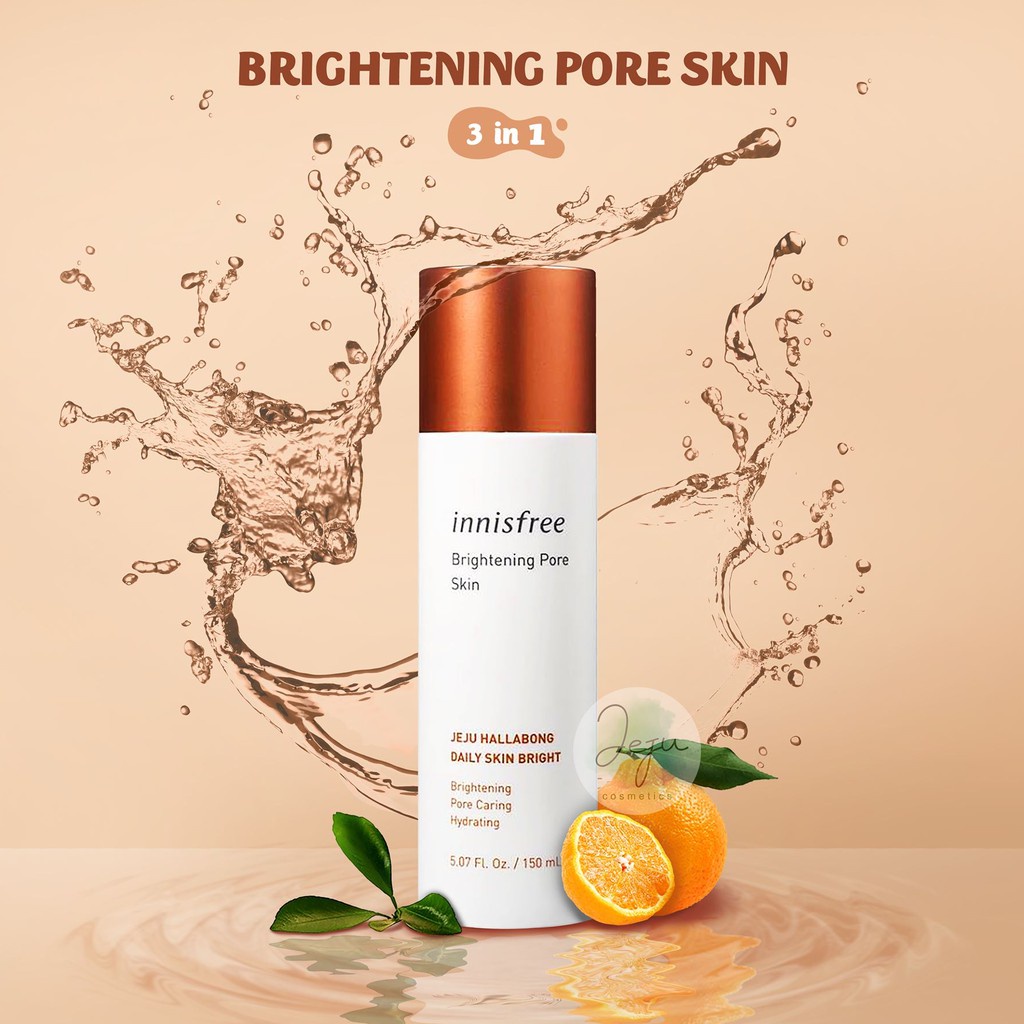 Nước Hoa Hồng Dưỡng Trắng Da Innisfree Brightening Pore Skin Giúp Thu Nhỏ Lỗ Chân Lông 150ml - Khongcoson