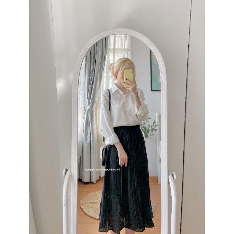 [Mã WASKT304 giảm 15% tối đa 30K đơn 99K] Chân váy voan xếp ly dài freesize Pumi | BigBuy360 - bigbuy360.vn