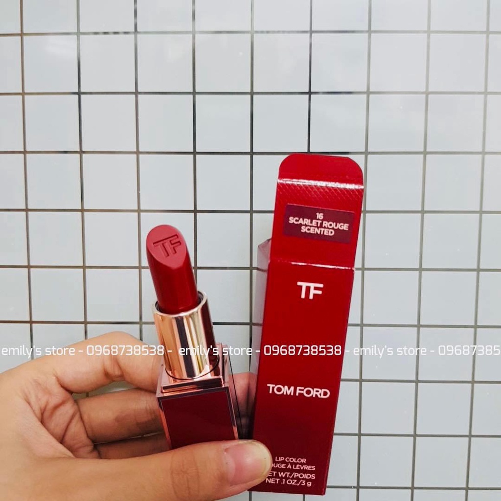[Limited] Son Tom Ford màu 16 Scarlet Rouge Scented vỏ đỏ