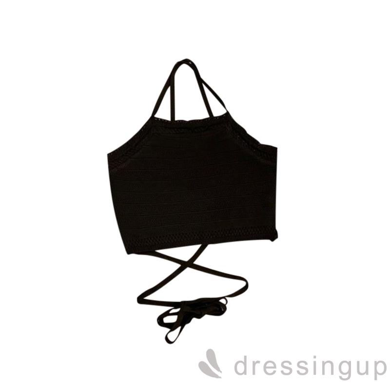 Áo Croptop Sát Nách Ôm Dáng Màu Trắng/Đen Sành Điệu Cho Nữ