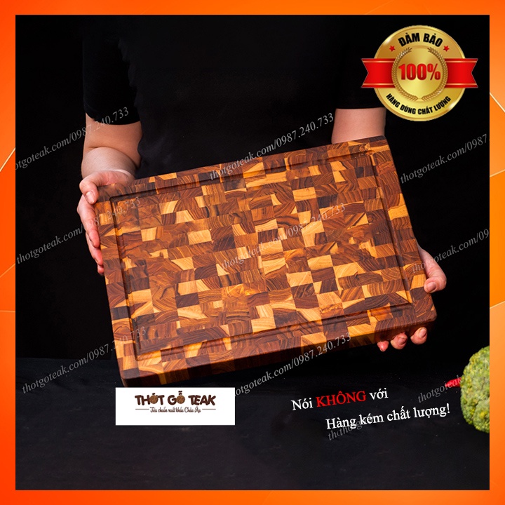 Thớt Gỗ Teak Cao Cấp - Chặt thái, Trang Trí - 35x25x3,8cm - DC04