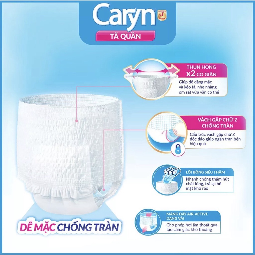 Tã quần Caryn loại mỏng nhẹ size XL 12 miếng