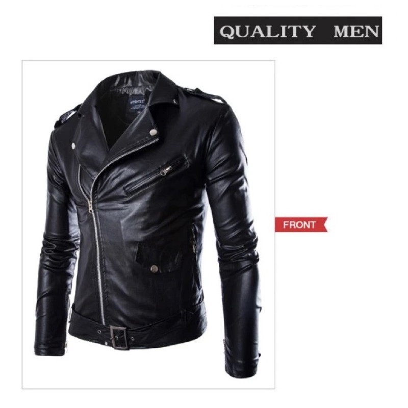 Áo khoác da nam biker jacket thời trang quảng châu cao cấp