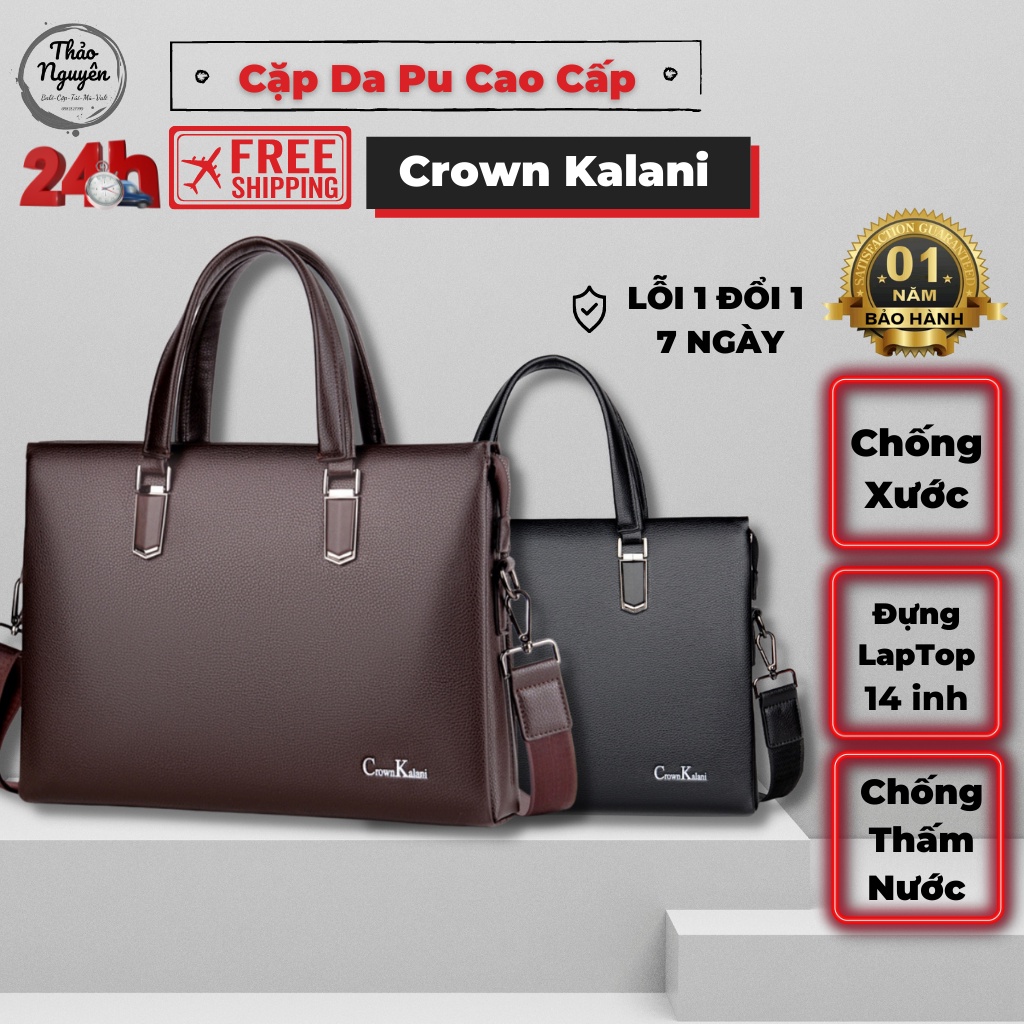 Cặp da công sở -Cặp xách công sở-Cặp giáo viên-Cặp Lap top Chính Hãng Crown Kalani  801- Free Ship(Bảo hành 1 năm) | BigBuy360 - bigbuy360.vn
