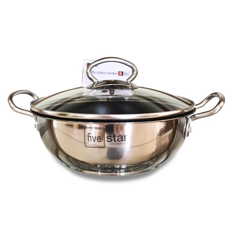 Nồi kho thịt cá 20cm 3 đáy từ chống dính fivestar - đồ dùng nhà bếp &amp; phòng ăn – nồi nấu inox cao cấp