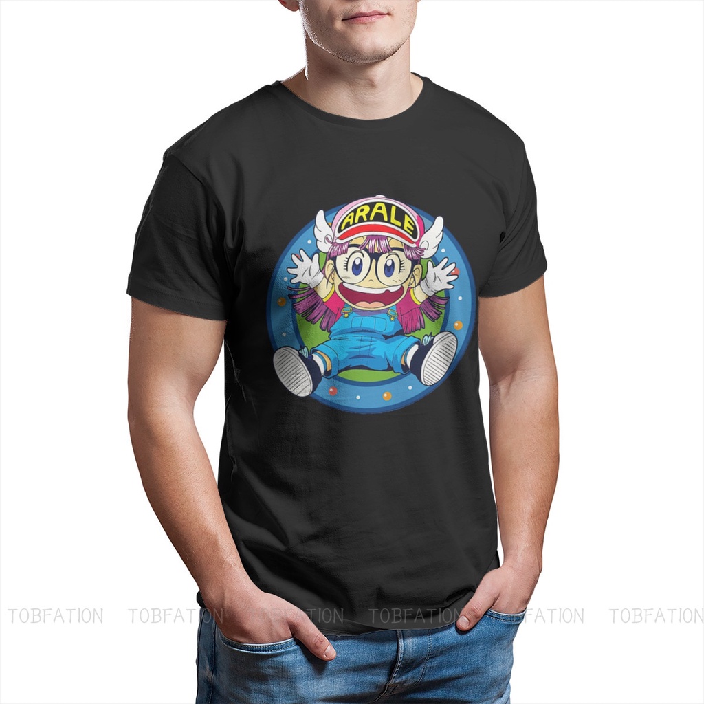 Áo thun ngắn tay Cotton nguyên chất in họa tiết Arale Norimaki Happy Dr Slump Manga Họa tiết màu đen