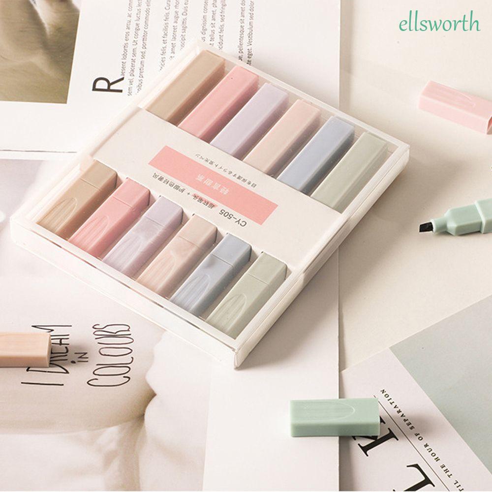 Set 6 bút lông đầu mềm màu dạ quang dùng để đánh dấu trang trí album ảnh