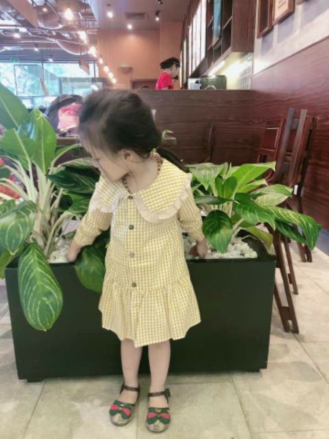 váy kẻ bé gái thu đông
