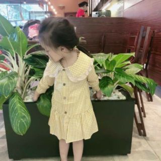Váy kẻ bé gái thu đông