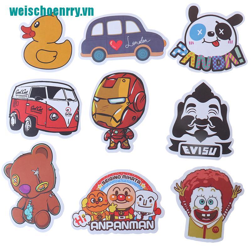 Weis♪Bộ 100 Miếng Dán Graffiti Hoạt Hình Trang Trí Ván Trượt / Laptop / Vali /