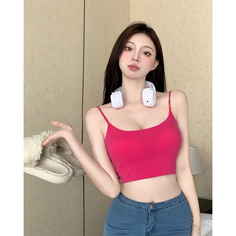 COZOK Short Sexy Solid Color Simple Fashion Versatile Sleeveless Vest