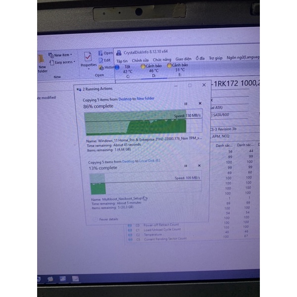 hdd laptop 1000gb, ổ cứng 1TB chép game và data video hình ảnh, sức khoẻ kém, cài win 10, chép data nhanh mượt