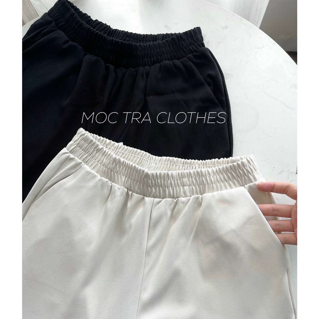 Quần baggy nữ thiết kế fom lửng 2 màu trơn siêu xinh, Quần vải nữ mềm mát rẻ đẹp