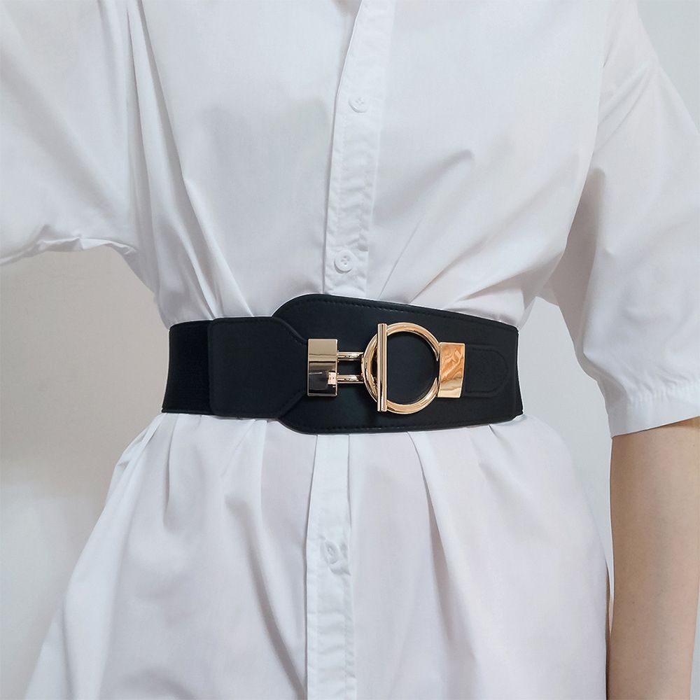 Dây thắt lưng bản rộng co giãn có thể điều chỉnh phong cách Hàn Quốc dành cho nữ