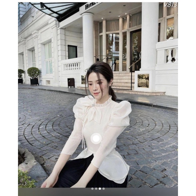 ⛔️FREESHIP⛔️Áo sơ mi cổ bèo nơ cách điệu | BigBuy360 - bigbuy360.vn