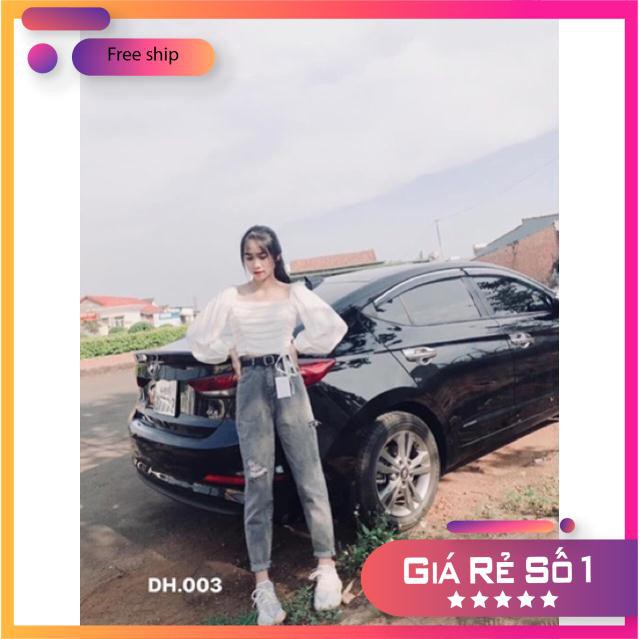 FREESHIP Quần bagy bò khói rách mã 003 DH12