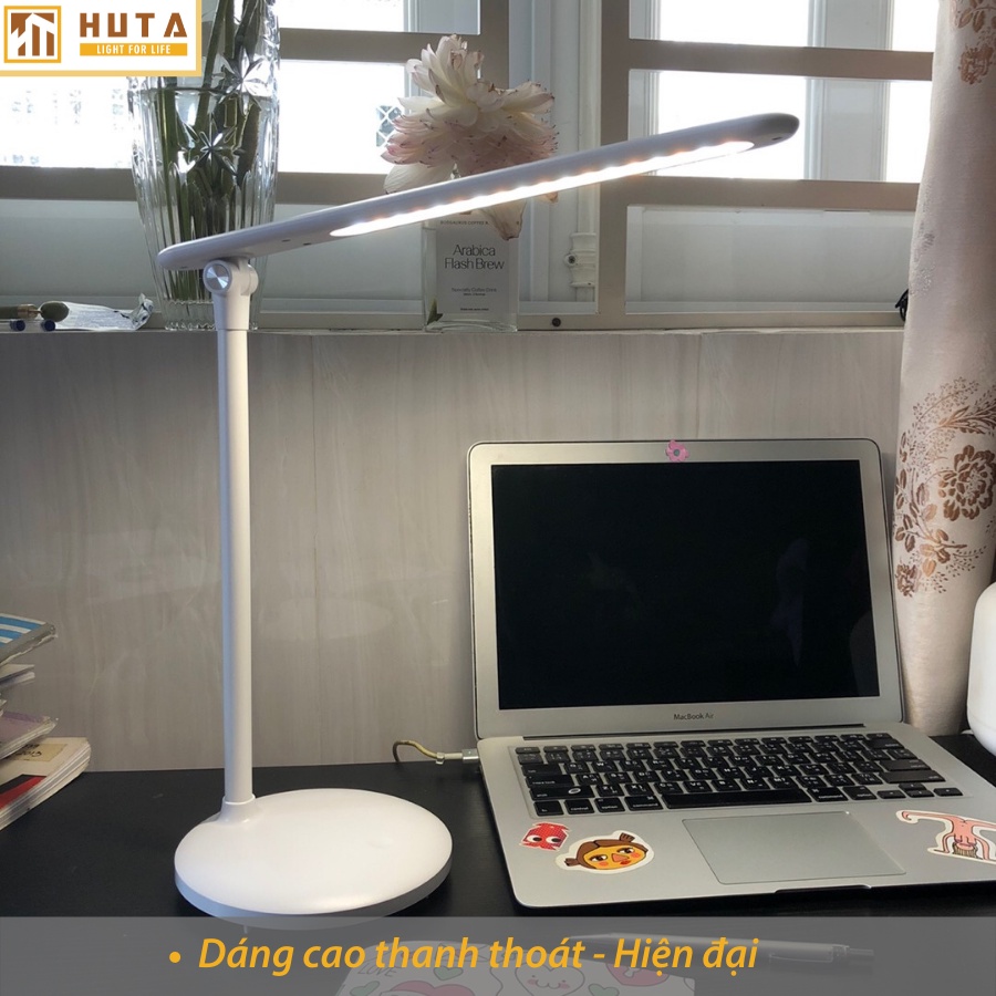Đèn Bàn Làm Việc Cao Cấp, Tăng Giảm Màu Sắc, Ánh Sáng, Bóng Led, Pin Sạc Tích Điện, Dùng Làm Đèn Học - HUTA LV2