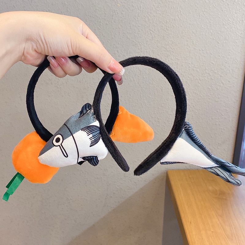 Băng đô cài tóc phủ lông phong cách Hàn Quốc dễ thương thời trang cho nữ 2021