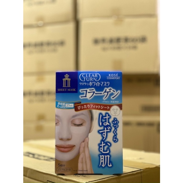 Mặt nạ Kose White Collagen -  Nhật Bản hộp 5 miếng