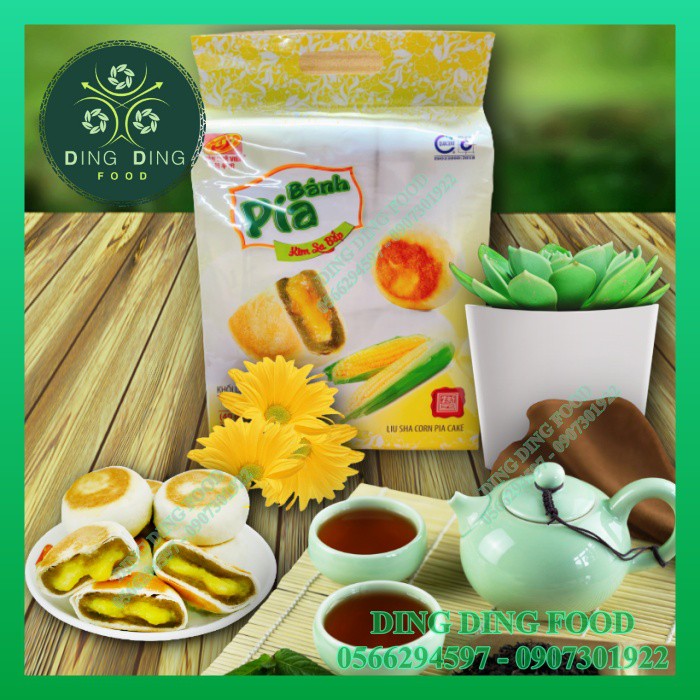 Bánh Pía Mini Chay Kim Sa Bắp 480g [12 BÁNH] Tân Huê Viên| Pía Kim Sa Chay| Pía Chay Mini| Sóc Trăng - DING DING FOOD