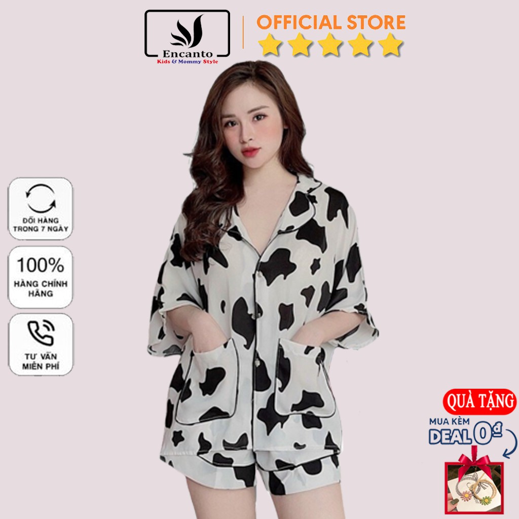 Bộ đồ ngủ nữ áo cộc quần đùi họa tiết siêu dễ thương